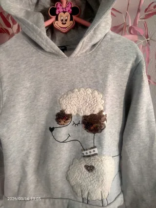 Sudadera niña capucha perro talla 10