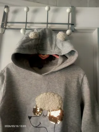 Sudadera niña capucha perro talla 10