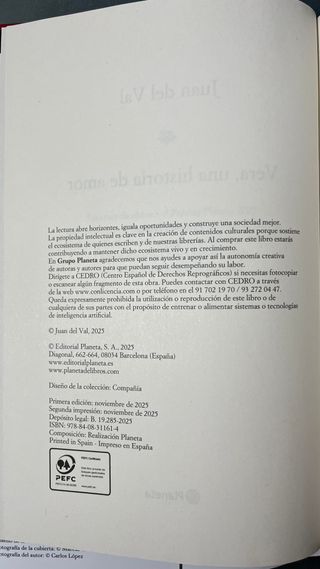 Vera, una historia de amor: Premio Planeta 2025