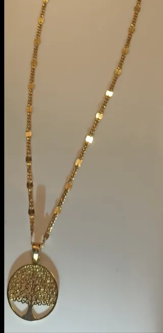 Colgante y cadena de oro 18k.