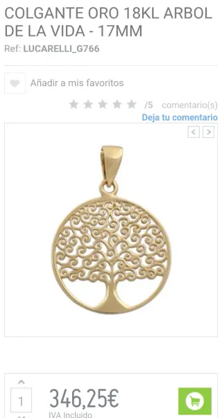 Colgante y cadena de oro 18k.