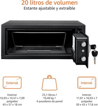 Amazon Basics Caja Fuerte de Seguridad de Acero co