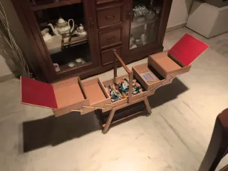 Costurero multibandeja madera