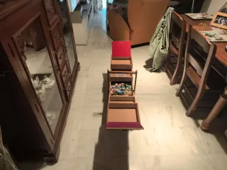 Costurero multibandeja madera