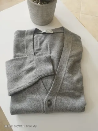 Cardigan MANGO uomo L cashmere grigio