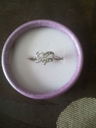 Anillo de aleación de zinc Corazón con Circonitas