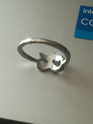 Anillo de aleación de zinc Corazón con Circonitas