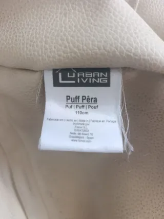 Puff beige con mensaje