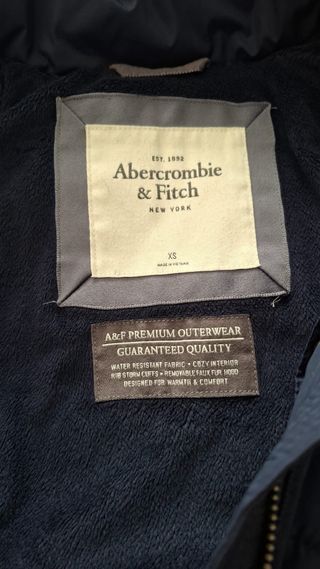 Abrigo plumífero Abercrombie azul