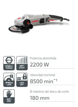 Amoladora grande crown