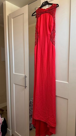 Vestido de fiesta rojo tela elastica