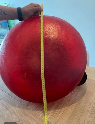 Lámpara colgante roja y mimbre De o gato preto