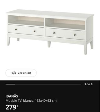 Mueble TV blanco y madera