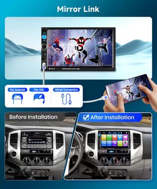 - Podofo Radio Coche 2 DIN con Pantalla 7'' Mirr