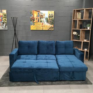 Sofá-cama chaise longue con arcón