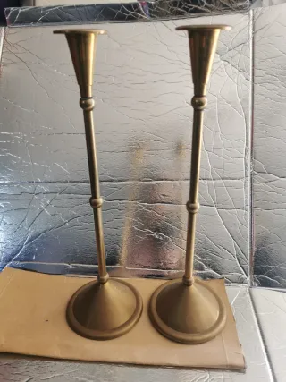 2 candelabro vintag de bronce