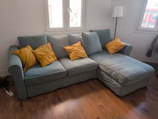 Sofá chaiselongue IKEA GRÖNLID verde. UURGE!