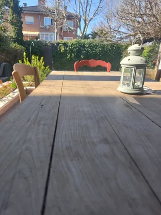 Mesa francesa siglo XIX y 6 Sillas de Madera