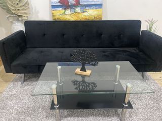 Sofá Cama Moderno con Brazos y Respaldo Acolchado