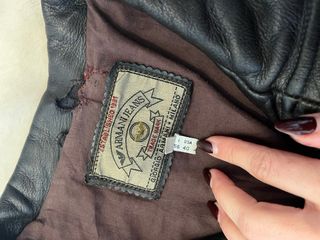 Chaqueta Armani Jeans Cuero Vintage Negra Oversize