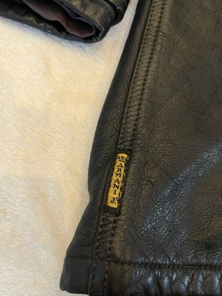 Chaqueta Armani Jeans Cuero Vintage Negra Oversize