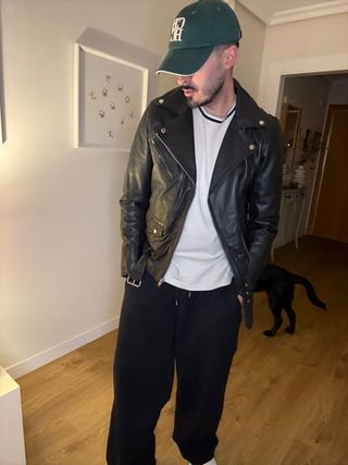 Chaqueta biker de piel Pull&Bear – 100% piel ovina