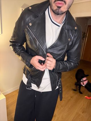 Chaqueta biker de piel Pull&Bear – 100% piel ovina
