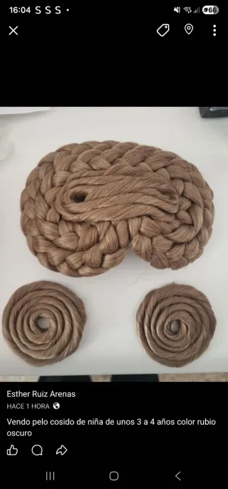 Pelo cosido fallera niña rubio oscuro