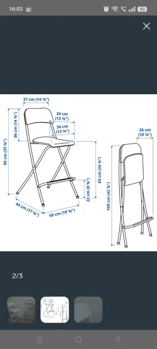 Taburete Blanco Plegable Ikea, precio por las dos