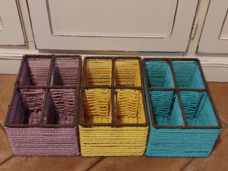 Set 3 Cestini Porta Oggetti Corda