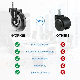 NATRKE Ruedas para Silla Oficina Goma (11mm in ste