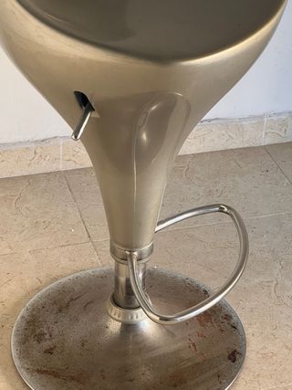 Taburete Giratorio Space Age Gris Plateado