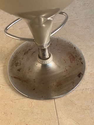 Taburete Giratorio Space Age Gris Plateado