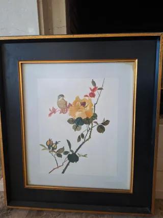 Cuadros Oriental Vintage Pájaros y Flores