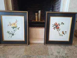 Cuadros Oriental Vintage Pájaros y Flores