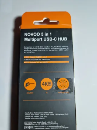 Hub USB-C Novoo 5 en 1 HDMI 4K