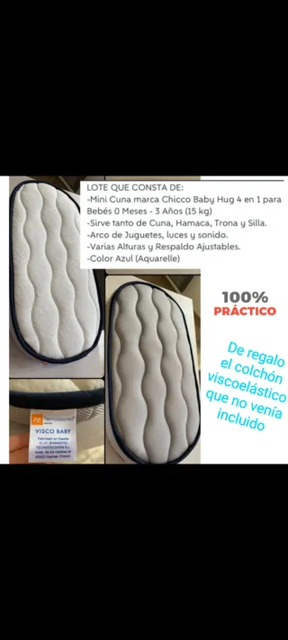 Minicuna Chicco Baby Hug 4 en 1 Azul