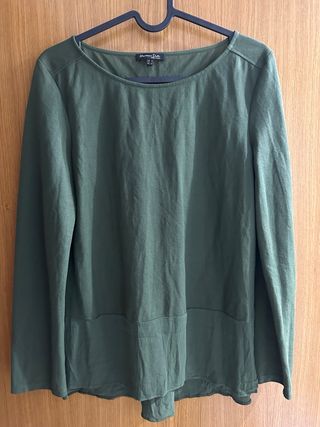 Blusa verde Massimo Dutti manga larga