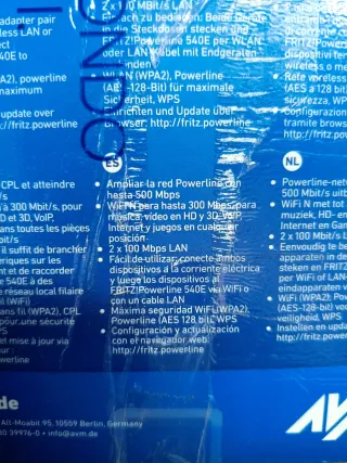 Fritz! Powerline 540E Set Repetidor Wifi