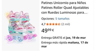 Patines niña luces ruedas Talla 23-26