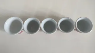 5 Bicchierini Cinesi Porcellana Rosa