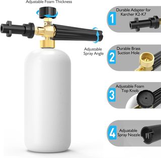 Alta presión con Espuma de Nieve, Ajustable cañón