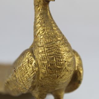 2 Pavos Reales Bronce Dorado Vintage 1960s