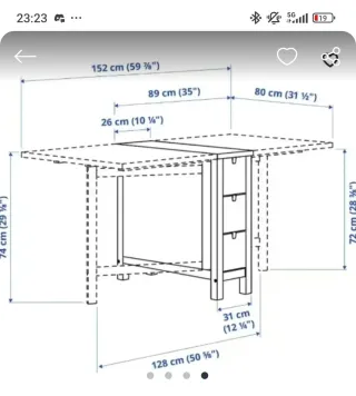 Mesa comedor plegable madera