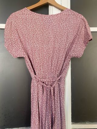 Vestido rosa estampado mujer
