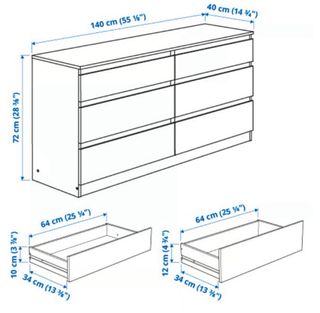 Cómoda KULLEN 6 cajones IKEA Blanca