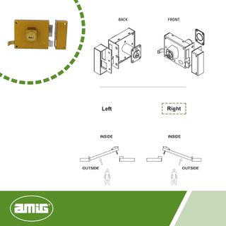 Amig - Cerradura de Sobreponer de Derecha con Pala