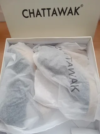 Sandalias cuña negras y beige T41