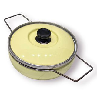 Panela Vintage Esmaltada Aço Bege Pastel