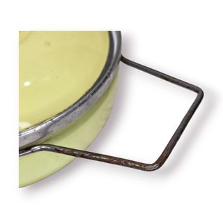 Panela Vintage Esmaltada Aço Bege Pastel